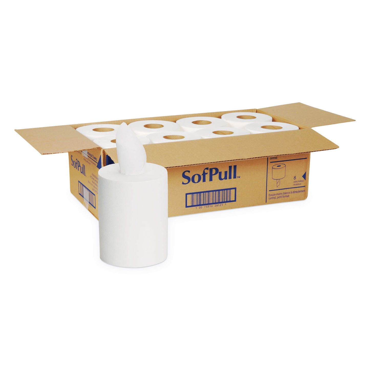 Georgia Pacific Professional SofPull Premium Junior Capacity Towel, 1-Ply, 7.8 x 14.8, White, 225/Roll, 8 Rolls/Carton (28125)