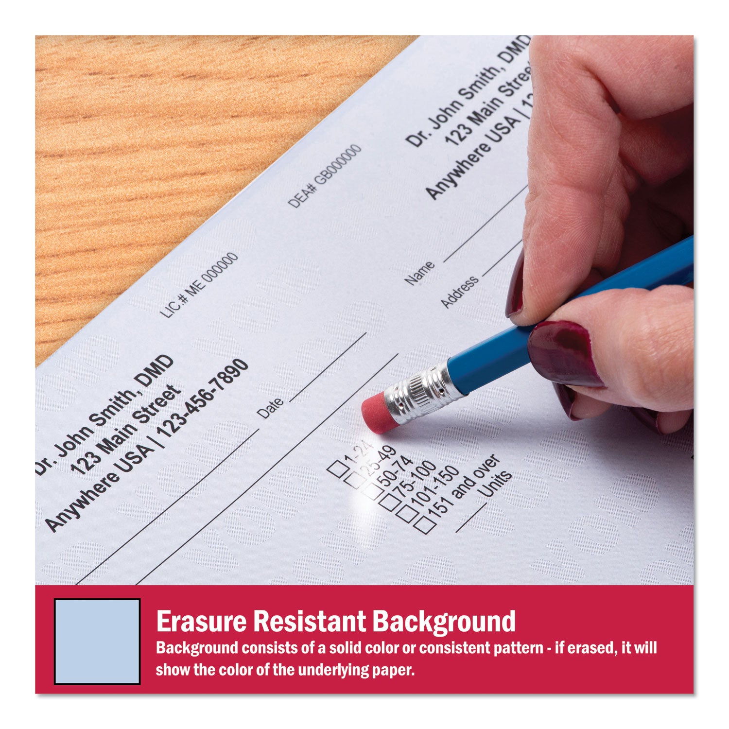 DocuGard Medical Security Papers, 24 lb Bond Weight, 8.5 x 11, Blue, 500/Ream (04543)