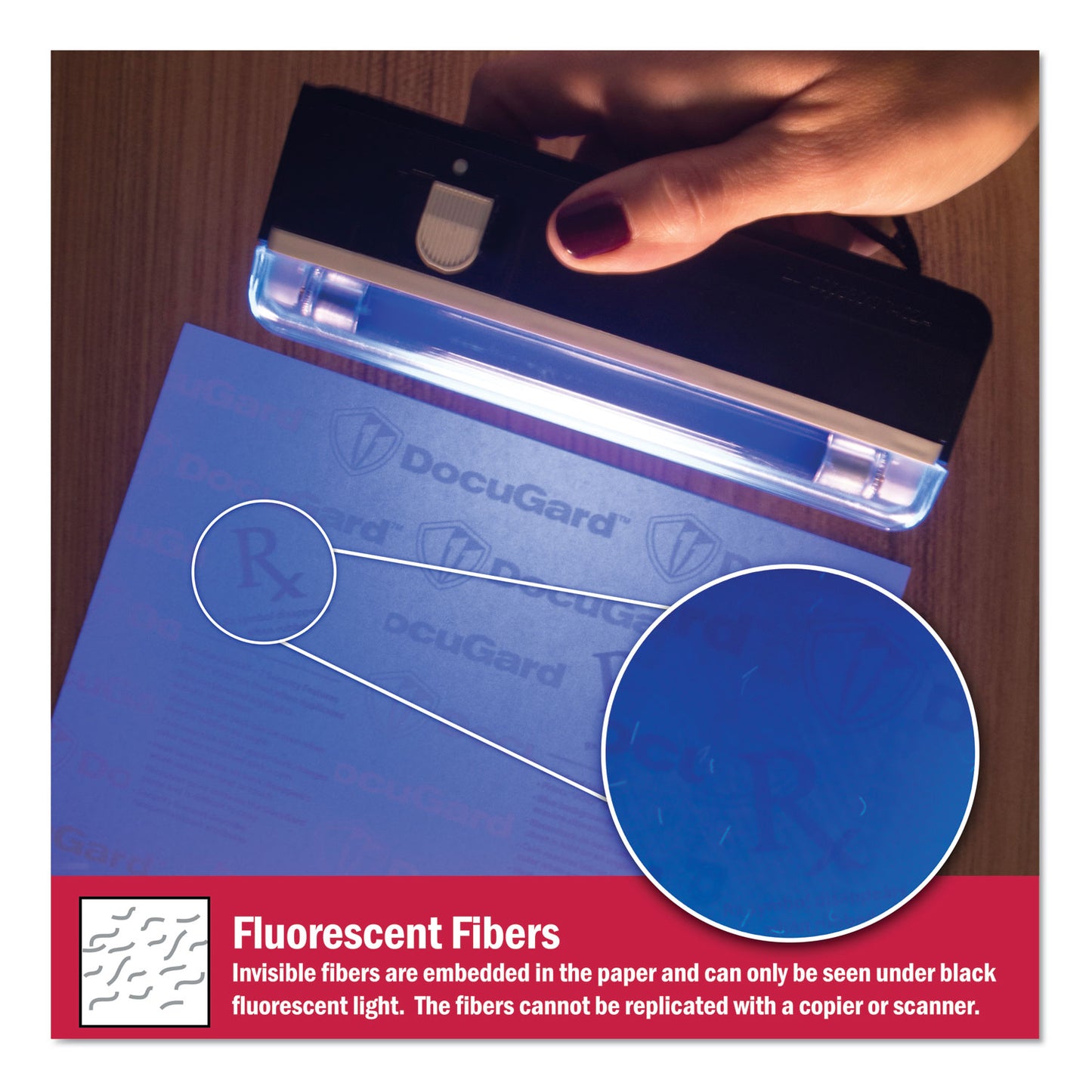 DocuGard Medical Security Papers, 24 lb Bond Weight, 8.5 x 11, Blue, 500/Ream (04543)