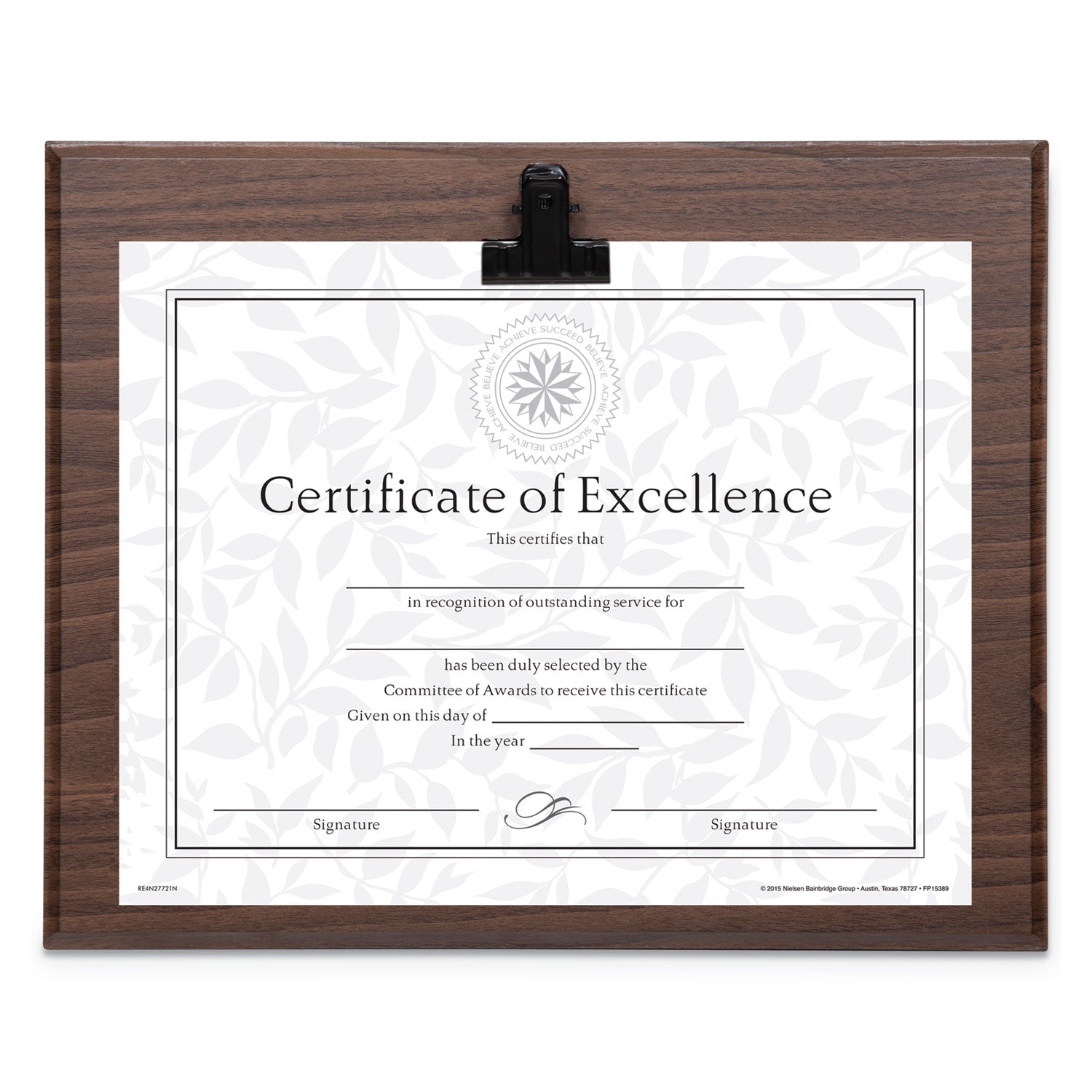 DAX Plaque With Metal Clip, Wood, 8.5 x 11 Insert, Walnut (N15618CWT)