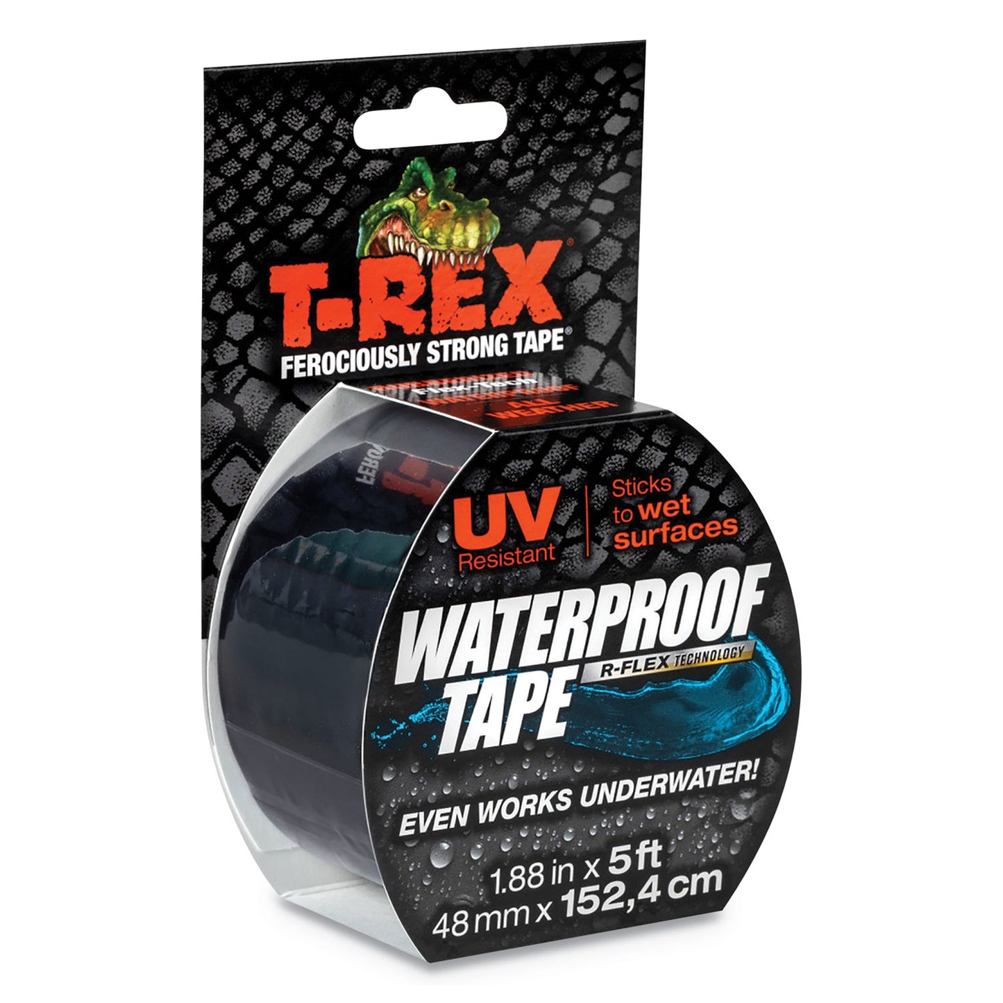 T-Rex Waterproof Tape, 3" Core, 2" x 5 ft, Black (285988)