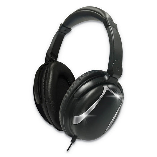 Maxell Bass 13 Headphone with Mic, 4 ft Cord, Black (199840)