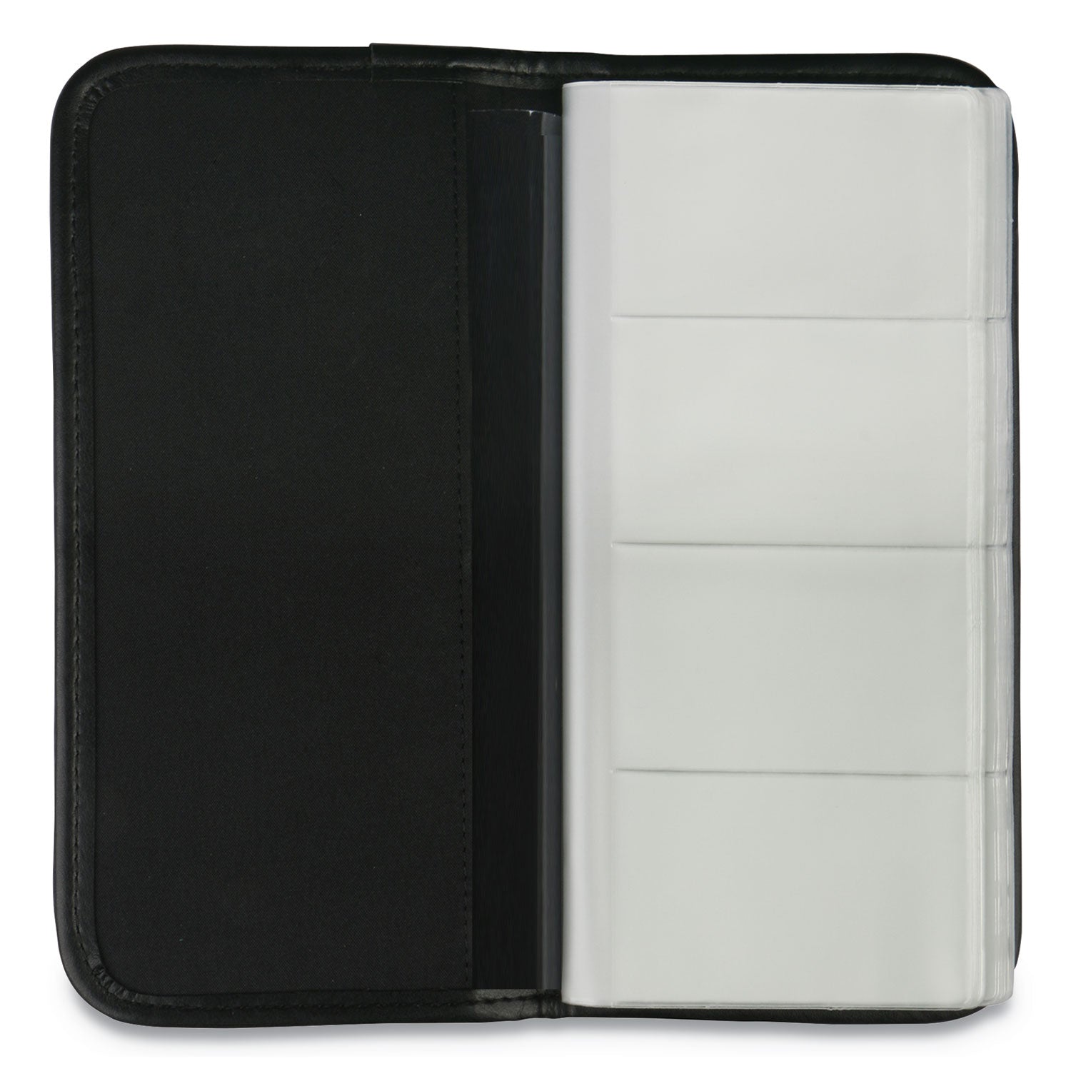 Universal Business Card Holder, Holds 160 3.5 x 2 Cards, 4.75 x 10.13, Vinyl, Black (26850)