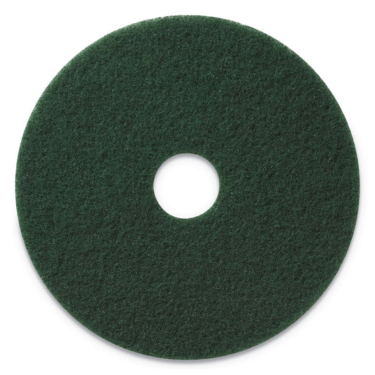 Americo Scrubbing Pads, 17" Diameter, Green, 5/Carton (400317)