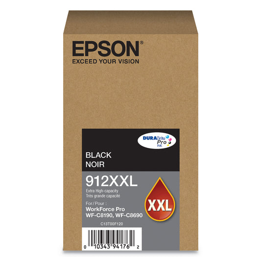 Epson T912XXL120 (912XXL) DURABrite Pro Extra High-Yield Ink, 11500 Page-Yield, Black