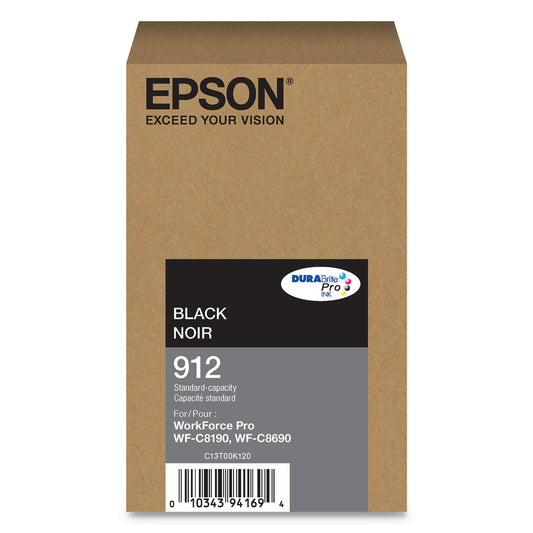 Epson T912120 (912) DURABrite Pro Ink, 2900 Page-Yield, Black