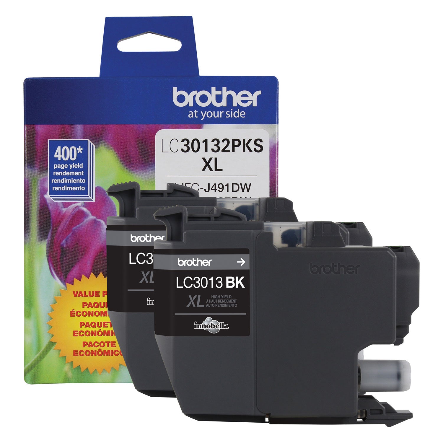 Brother LC30132PKS High-Yield Ink, 400 Page-Yield, Black, 2/Pack