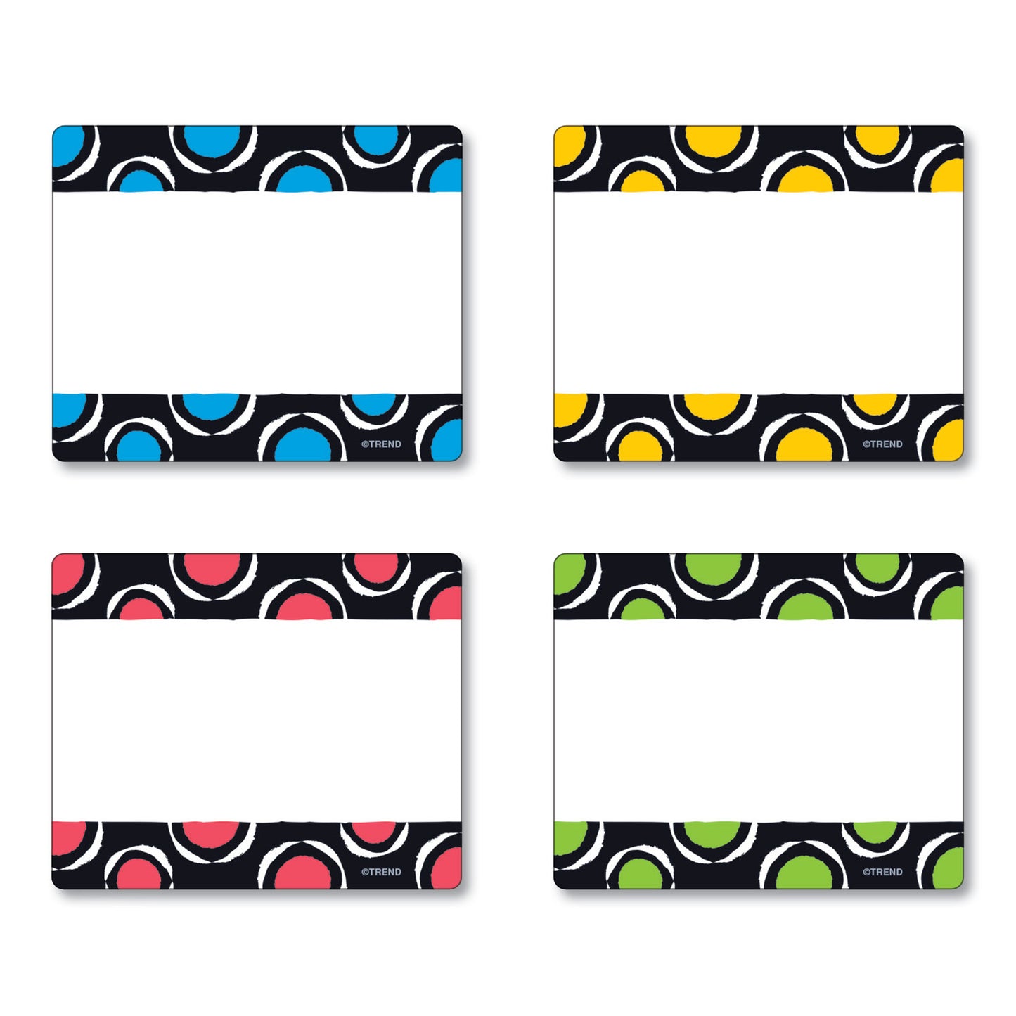 TREND Terrific Labels Name Tags, Dots Design, 3" x 2.5", Assorted Colors, 36/Pack (T68901)