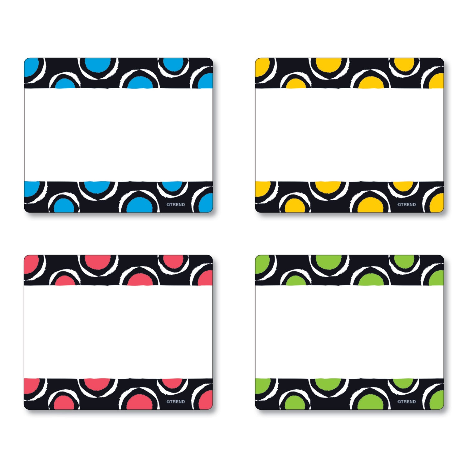 TREND Terrific Labels Name Tags, Dots Design, 3" x 2.5", Assorted Colors, 36/Pack (T68901)