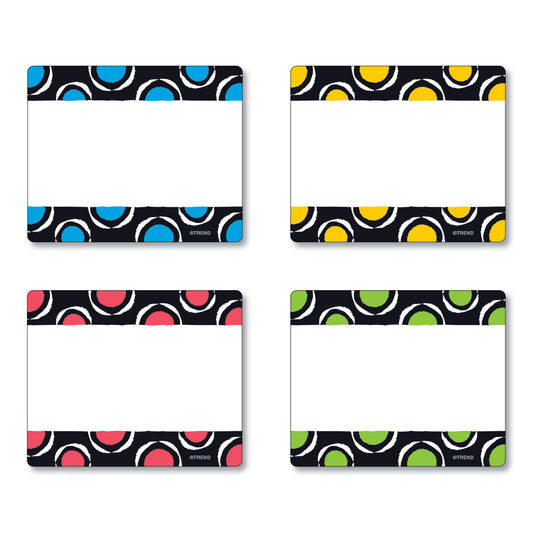 TREND Terrific Labels Name Tags, Dots Design, 3" x 2.5", Assorted Colors, 36/Pack (T68901)