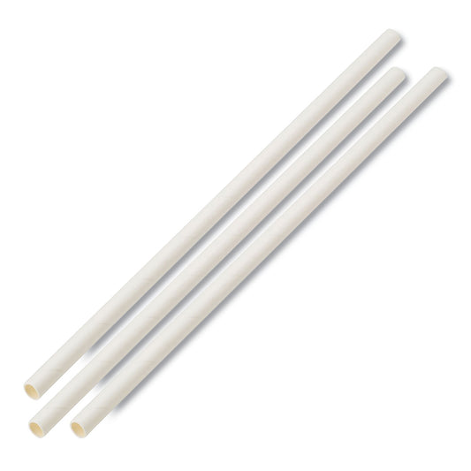 Boardwalk Unwrapped Paper Straws, 7.75" x 0.25" White, 4,800 Straws/Carton (PPRSTRWUW)