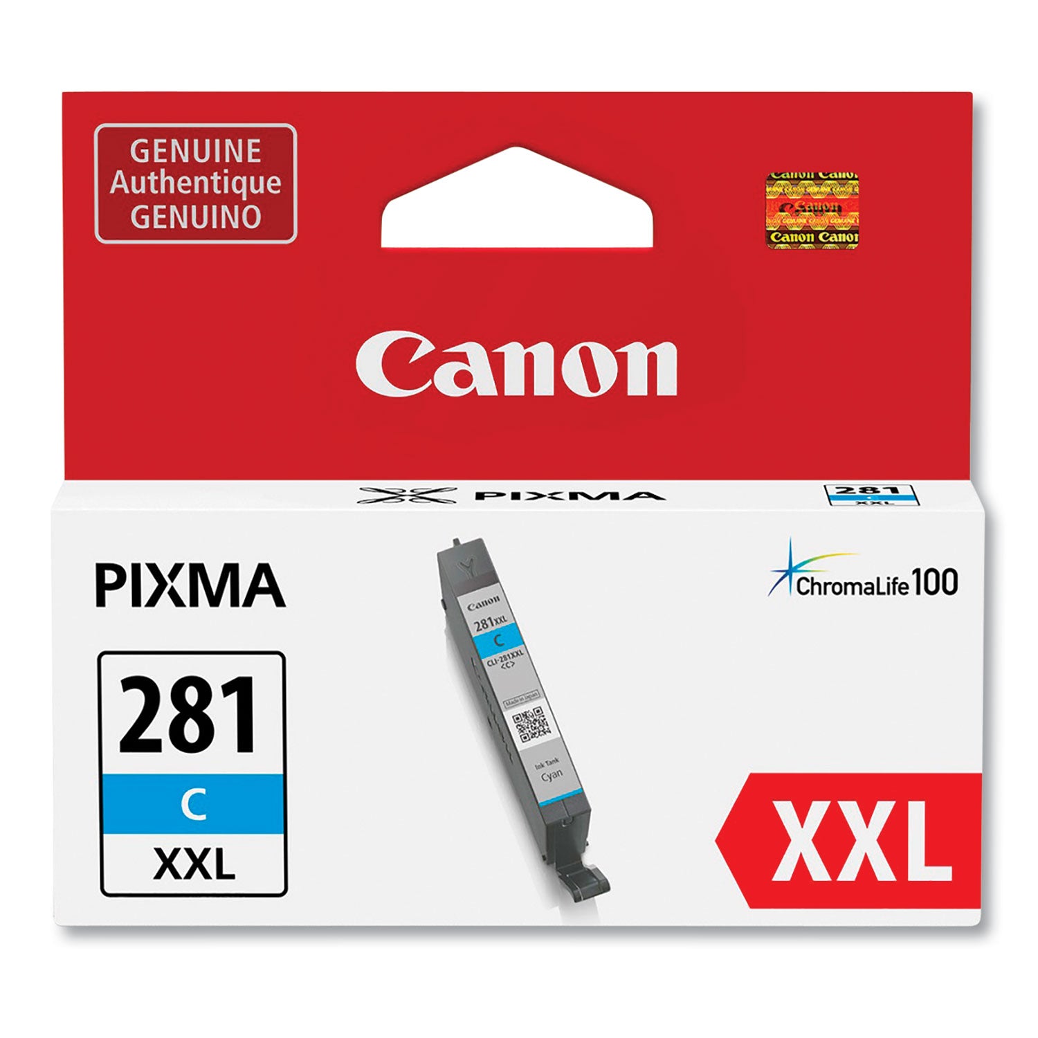 Canon 1980C001 (CLI-281XXL) ChromaLife100 Ink, Cyan