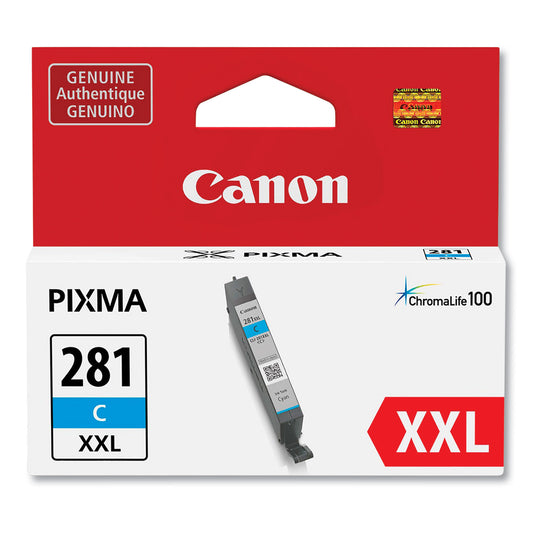 Canon 1980C001 (CLI-281XXL) ChromaLife100 Ink, Cyan