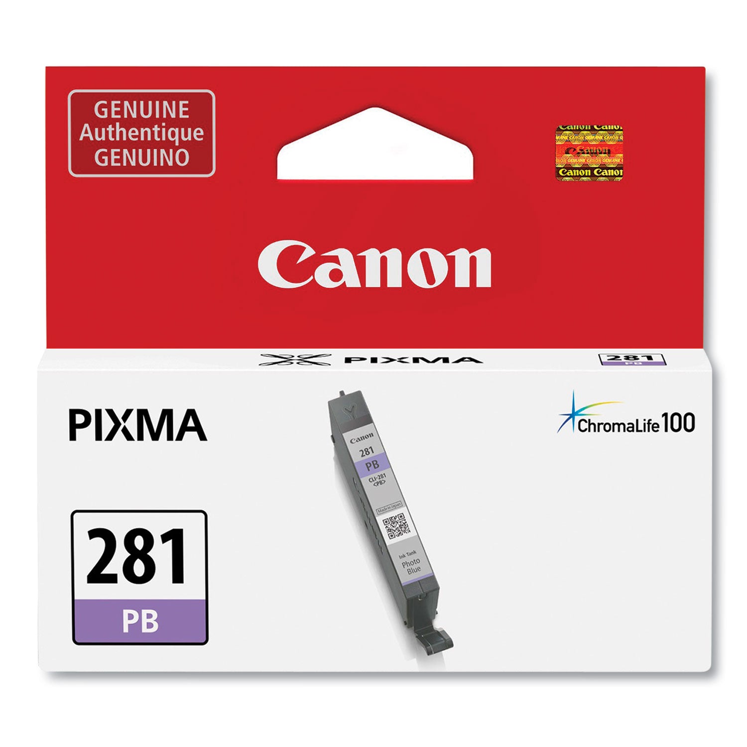 Canon 2092C001 (CLI-281) ChromaLife100 Ink, Blue