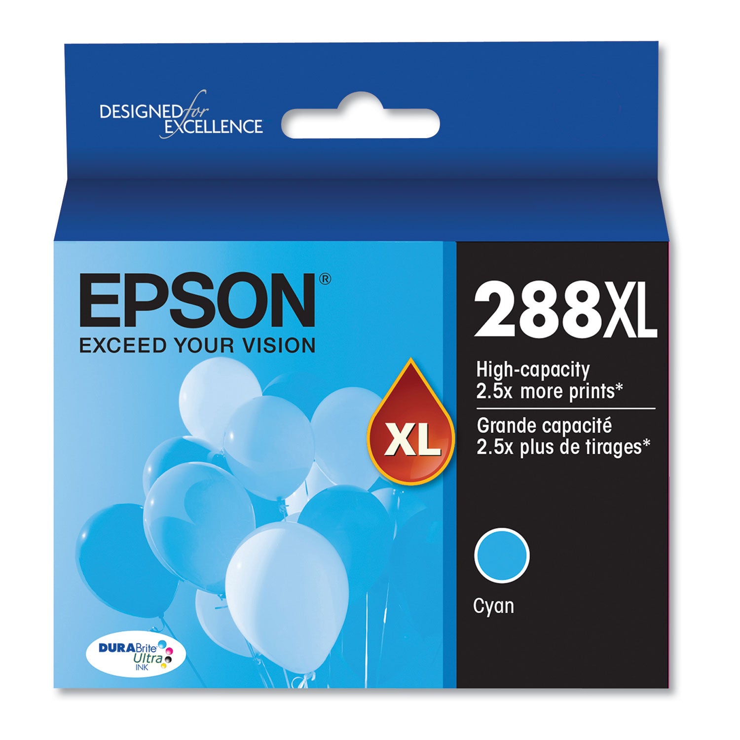 Epson T288XL220-S (T288XL) DURABrite Ultra High-Yield Ink, 450 Page-Yield, Cyan