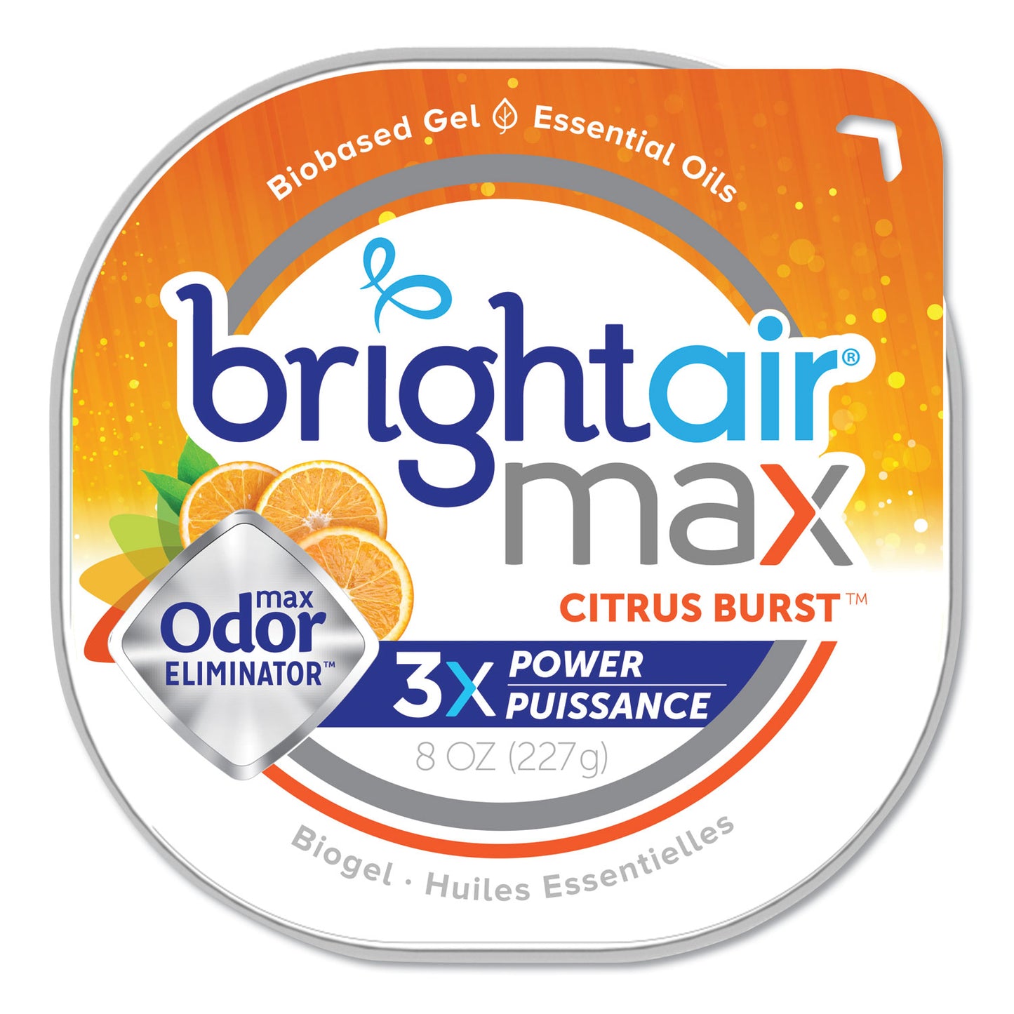 Bright Air Max Odor Eliminator Air Freshener, Citrus Burst, 8 oz Jar (900436EA)