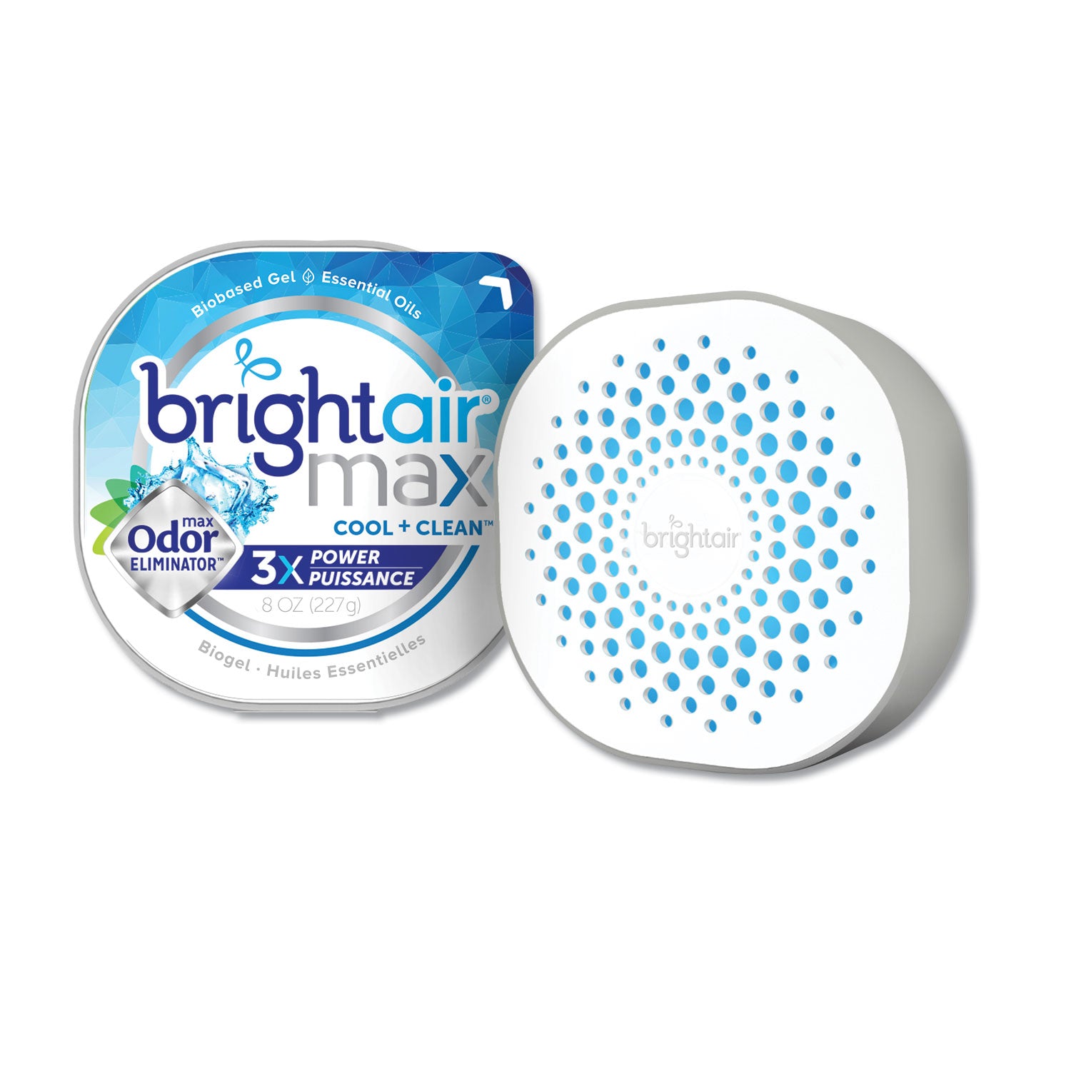 Bright Air Max Odor Eliminator Air Freshener, Cool and Clean, 8 oz Jar (900437EA)