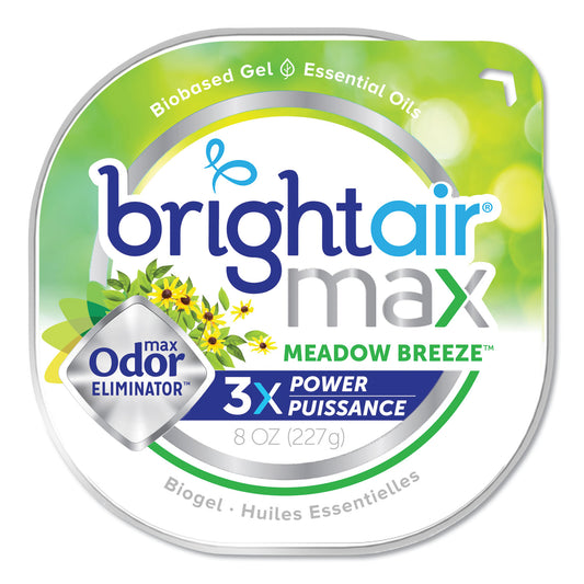 Bright Air Max Odor Eliminator Air Freshener, Meadow Breeze, 8 oz Jar (900438EA)