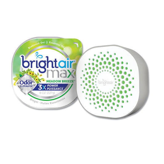 Bright Air Max Odor Eliminator Air Freshener, Meadow Breeze, 8 oz Jar (900438EA)