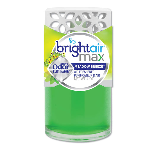 Bright Air Max Scented Oil Air Freshener, Meadow Breeze, 4 oz, 6/Carton (900441)