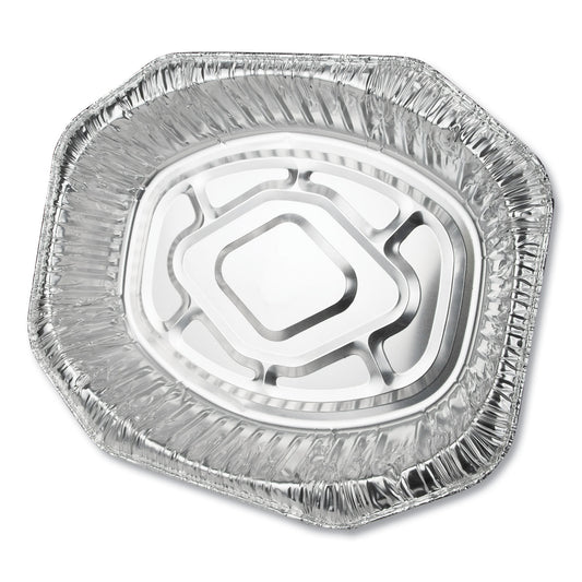 Durable Packaging Aluminum Roaster Pans, Extra-Large Oval, 230 oz, 18.5 x 14 x 3.38, Silver, 50/Carton (40010)