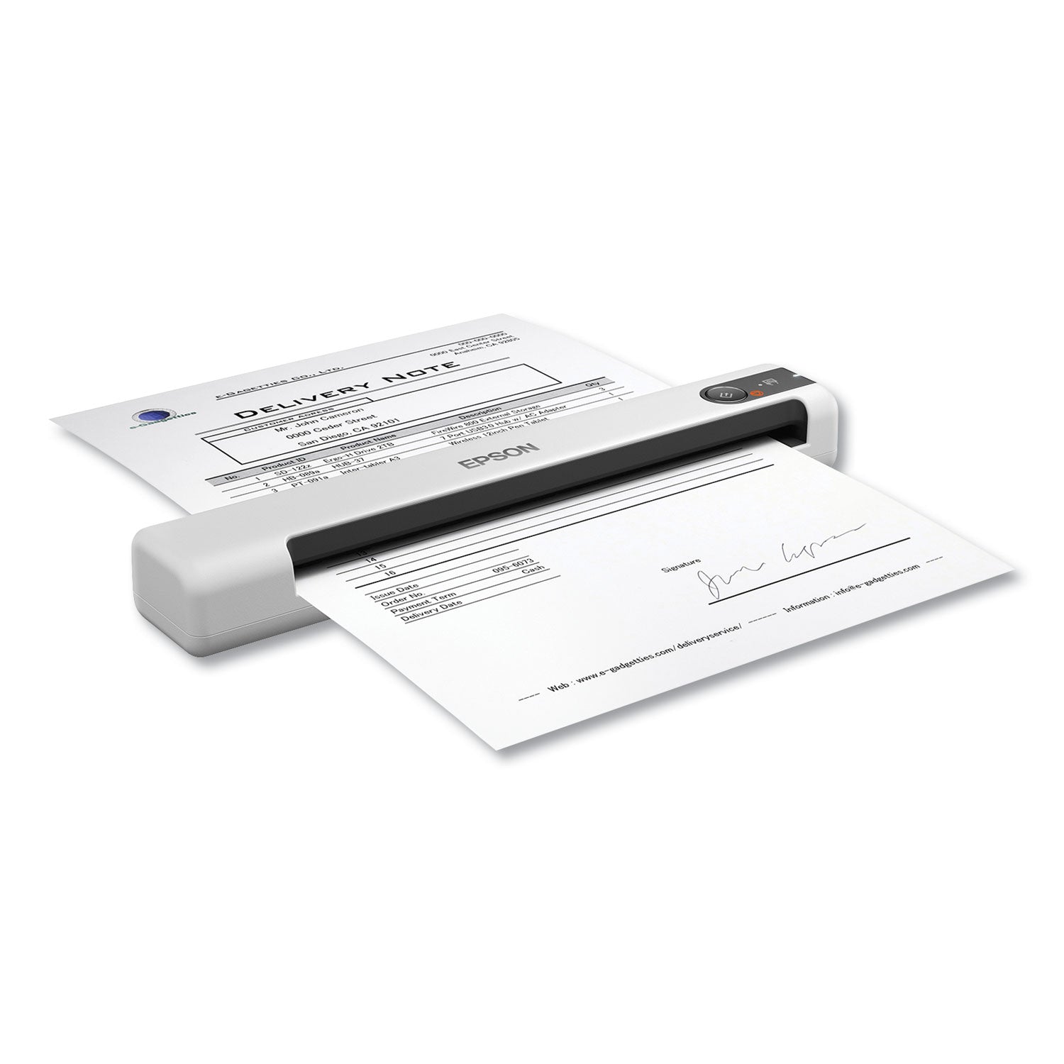 Epson DS-70 Portable Document Scanner, 600 dpi Optical Resolution, 1-Sheet Auto Document Feeder (B11B252202)
