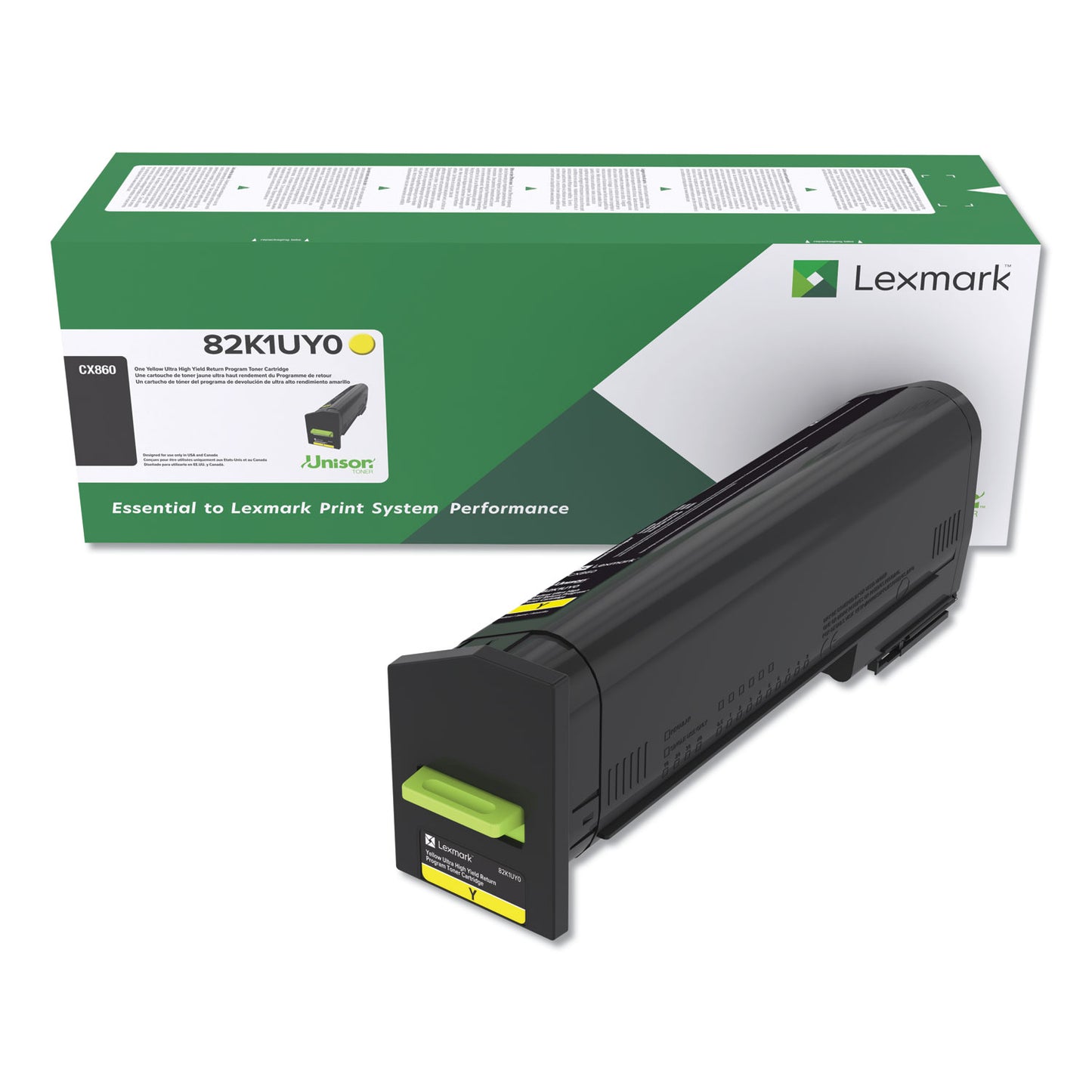 Lexmark 82K1UY0 Return Program Ultra High-Yield Toner, 55,000 Page-Yield, Yellow