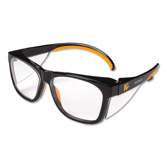 KleenGuard Maverick Safety Glasses, Black/Orange, Polycarbonate Frame, 12/Box (49312)