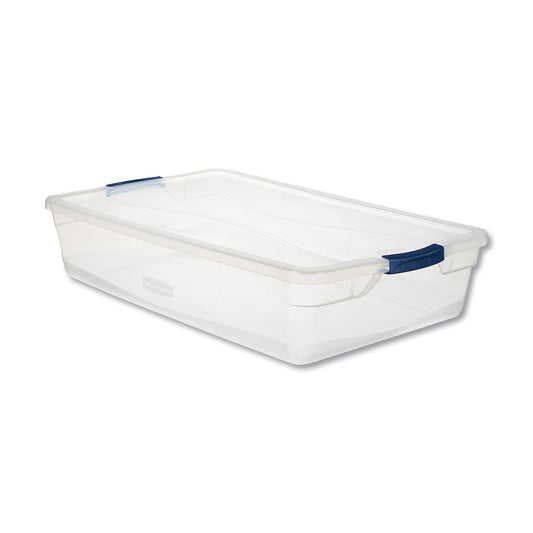 Rubbermaid Clever Store Basic Latch-Lid Container, 41 qt, 17.75" x 29" x 6.13", Clear (RMCC410001)