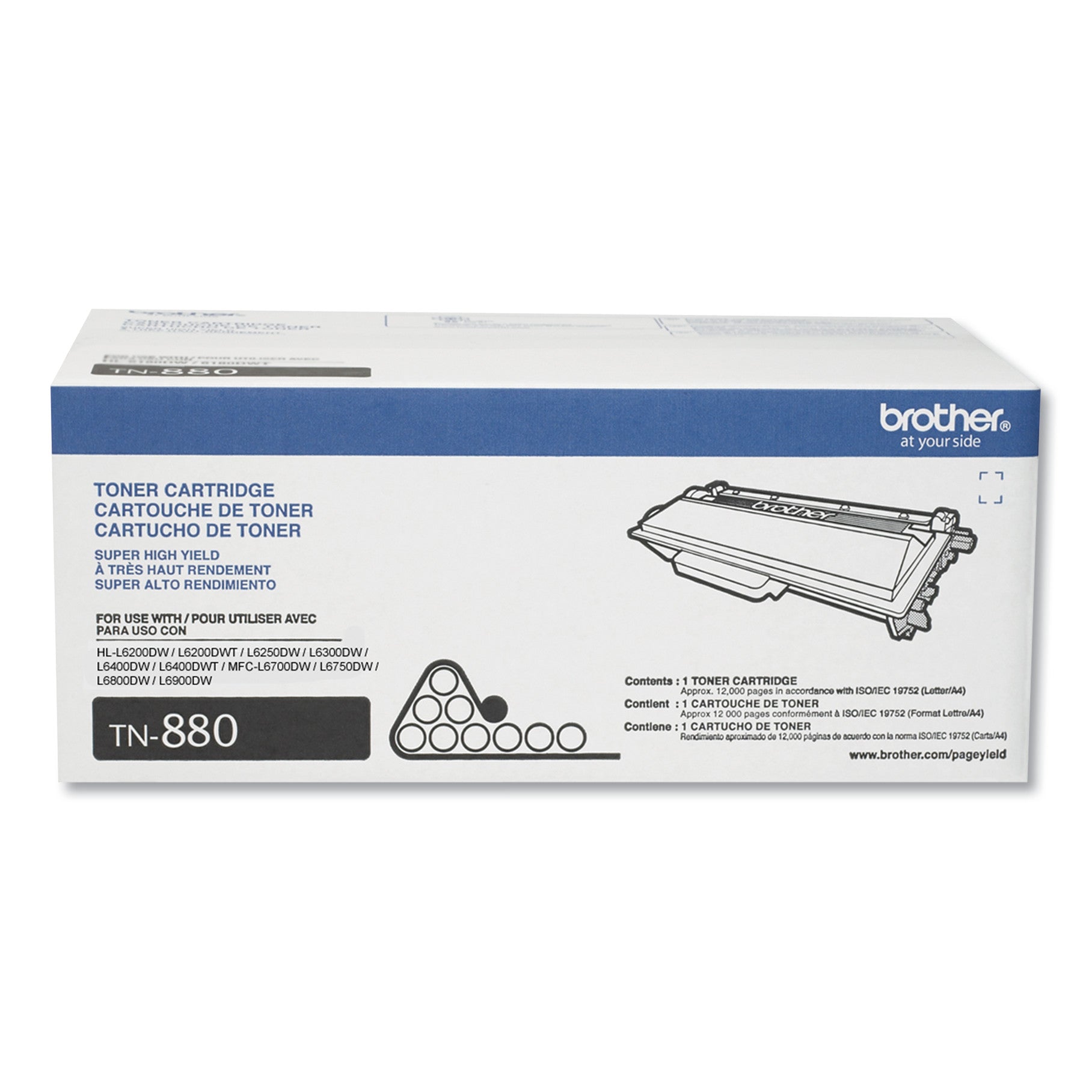 Brother TN880G High-Yield Toner, 12,000 Page-Yield, Black, TAA Compliant