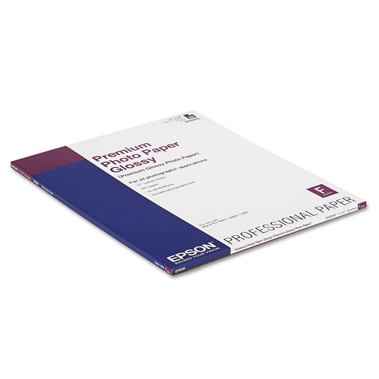 Epson Premium Photo Paper, 10.4 mil, 17 x 22, High-Gloss White, 25/Pack (S042092)