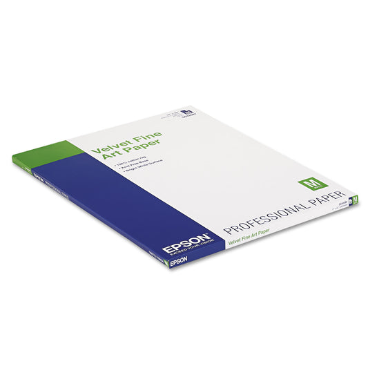 Epson Velvet Fine Art Paper, 17 x 22, White, 25/Pack (S042097)