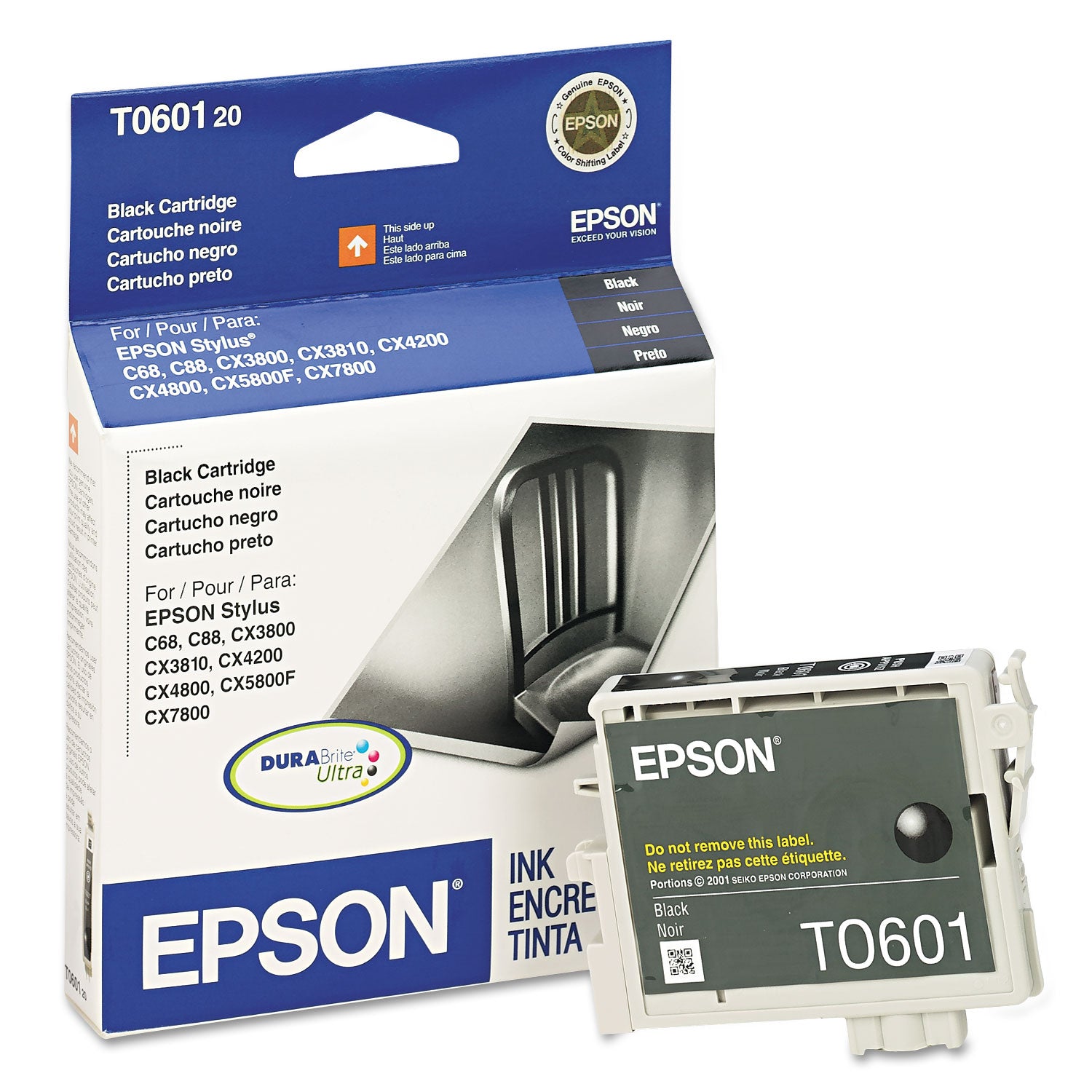 Epson T060120-S (60) DURABrite Ink, 450 Page-Yield, Black