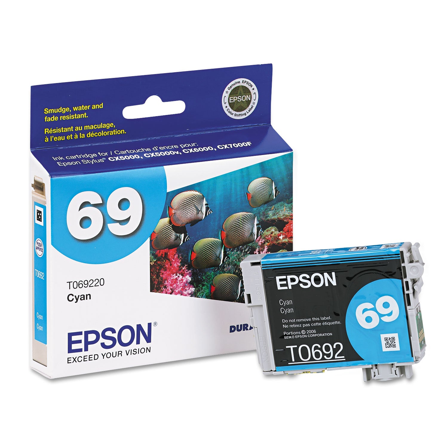 Epson T069220-S (69) DURABrite Ink, Cyan