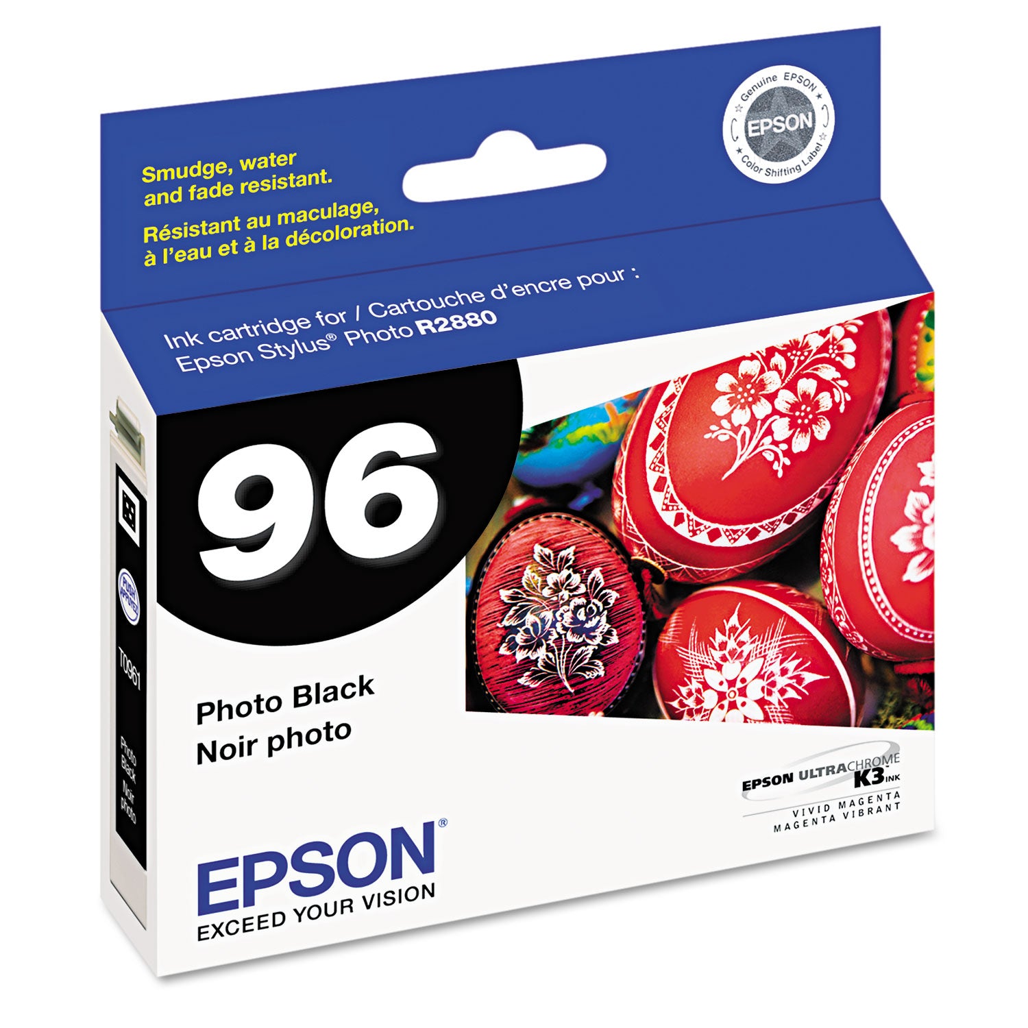 Epson T096120 (96) Ink, 450 Page-Yield, Photo Black