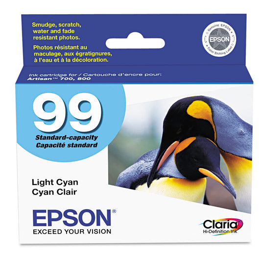 Epson T099520-S (99) Claria Ink, 450 Page-Yield, Light Cyan