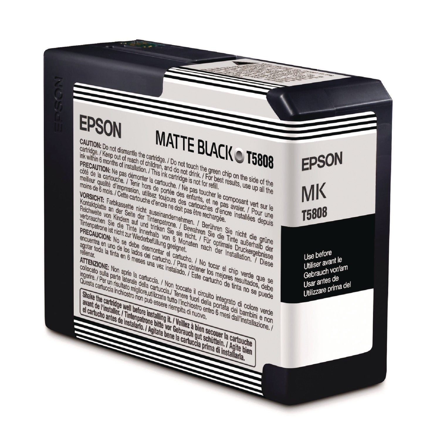 Epson T58080N (T580) UltraChrome K3 Ink, Matte Black