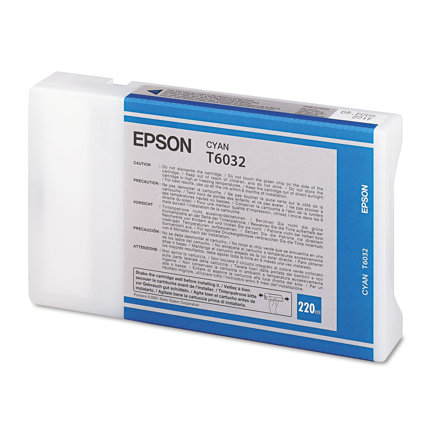 Epson T603200 (60) UltraChrome K3 Ink, Cyan