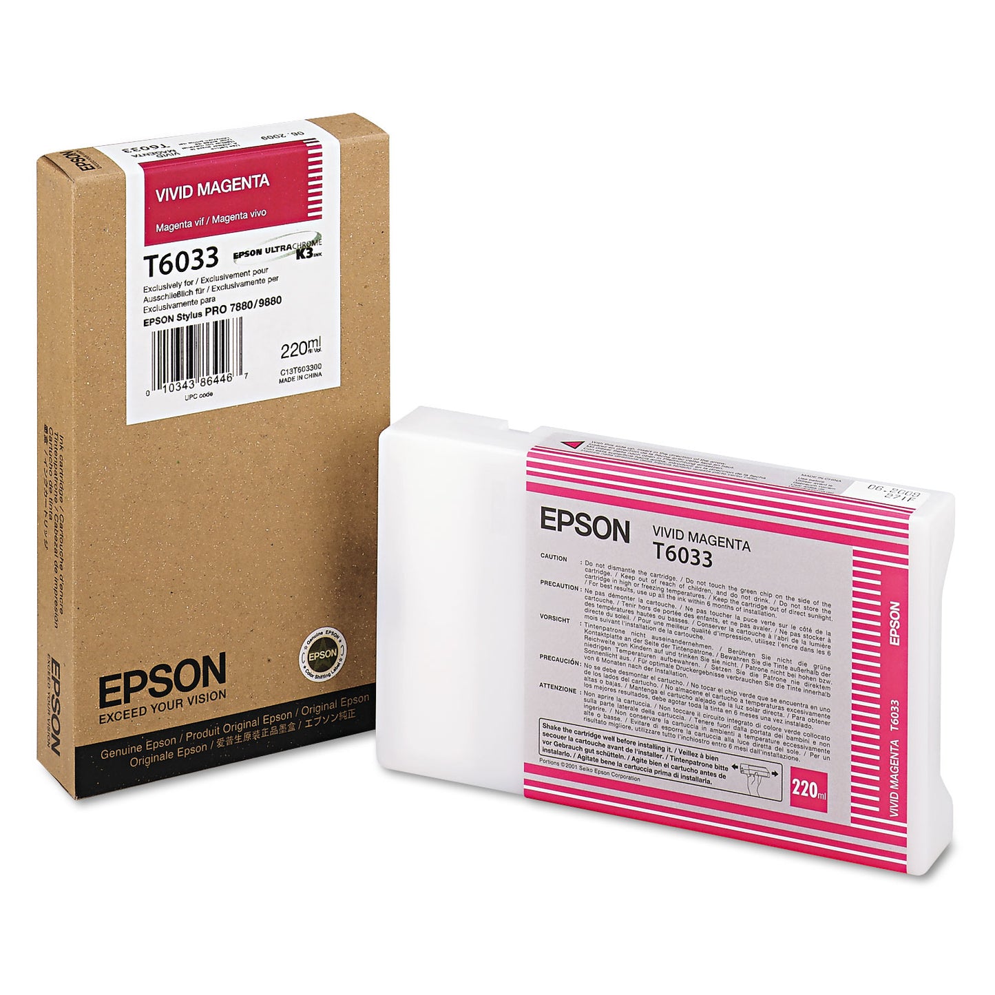 Epson T603300 (60) UltraChrome K3 Ink, Vivid Magenta