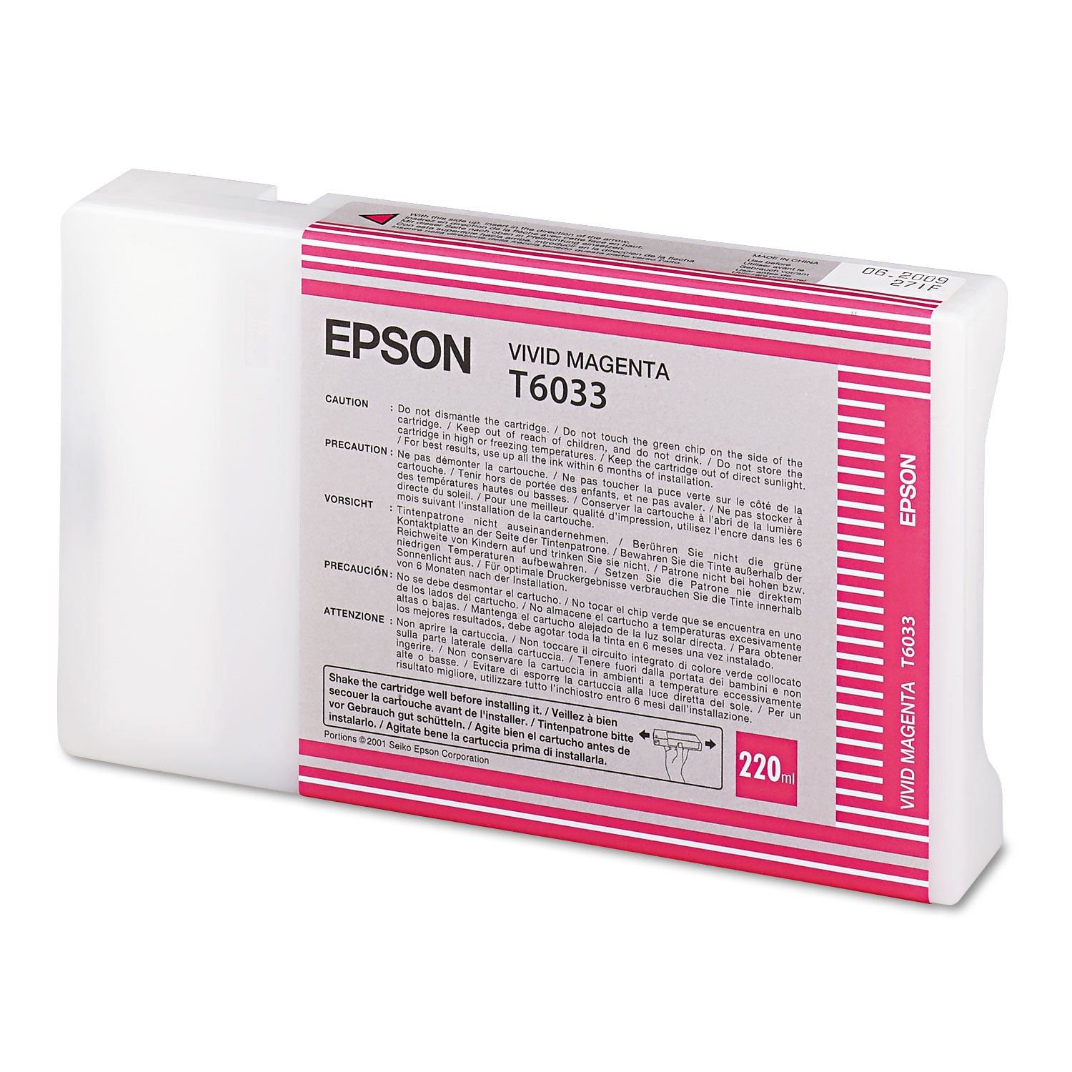 Epson T603300 (60) UltraChrome K3 Ink, Vivid Magenta