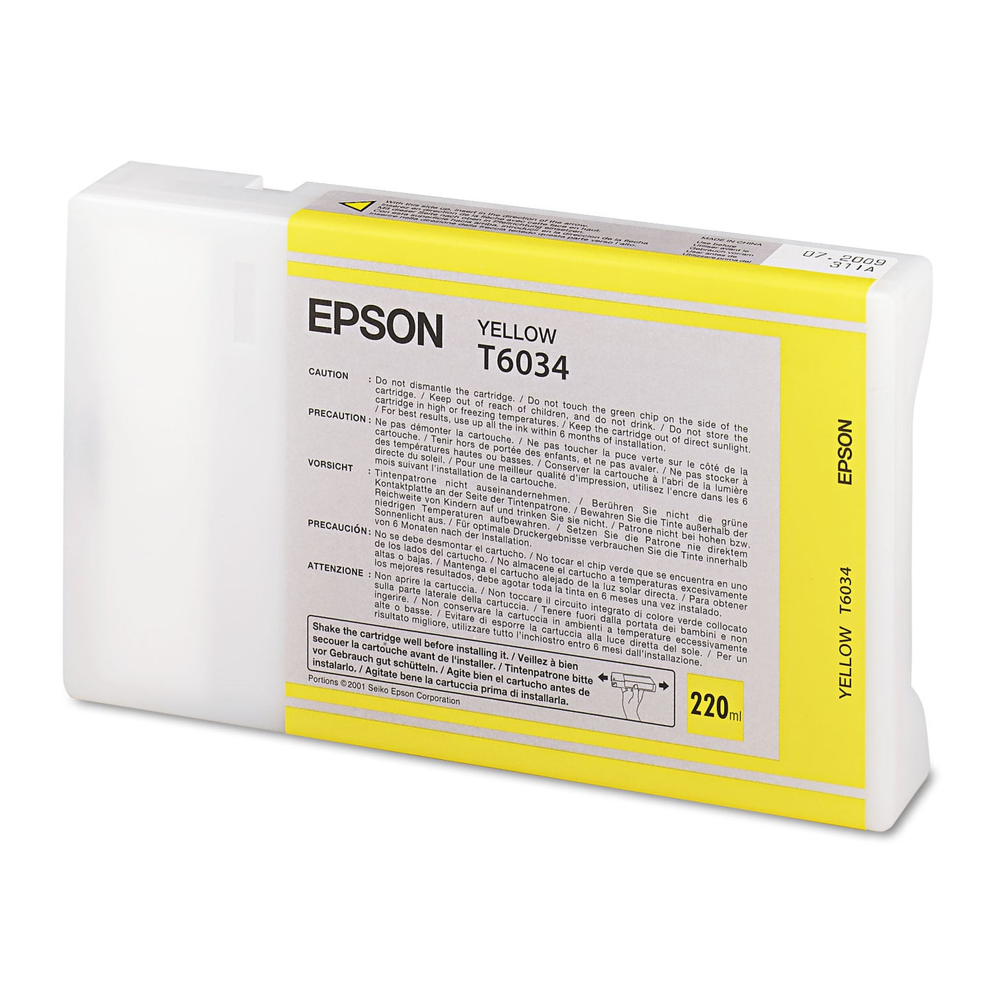 Epson T603400 (60) UltraChrome K3 Ink, Yellow
