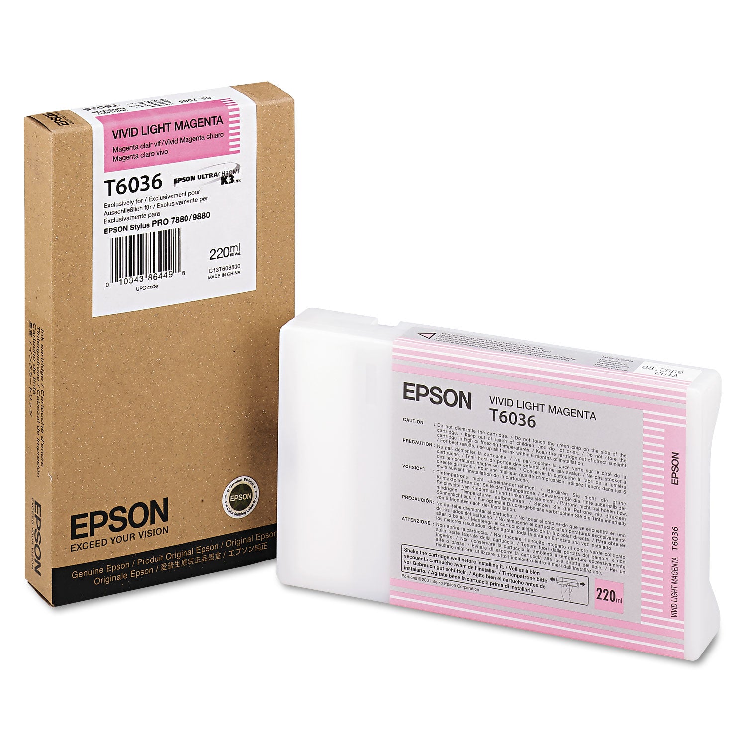 Epson T603600 (60) UltraChrome K3 Ink, Vivid Light Magenta