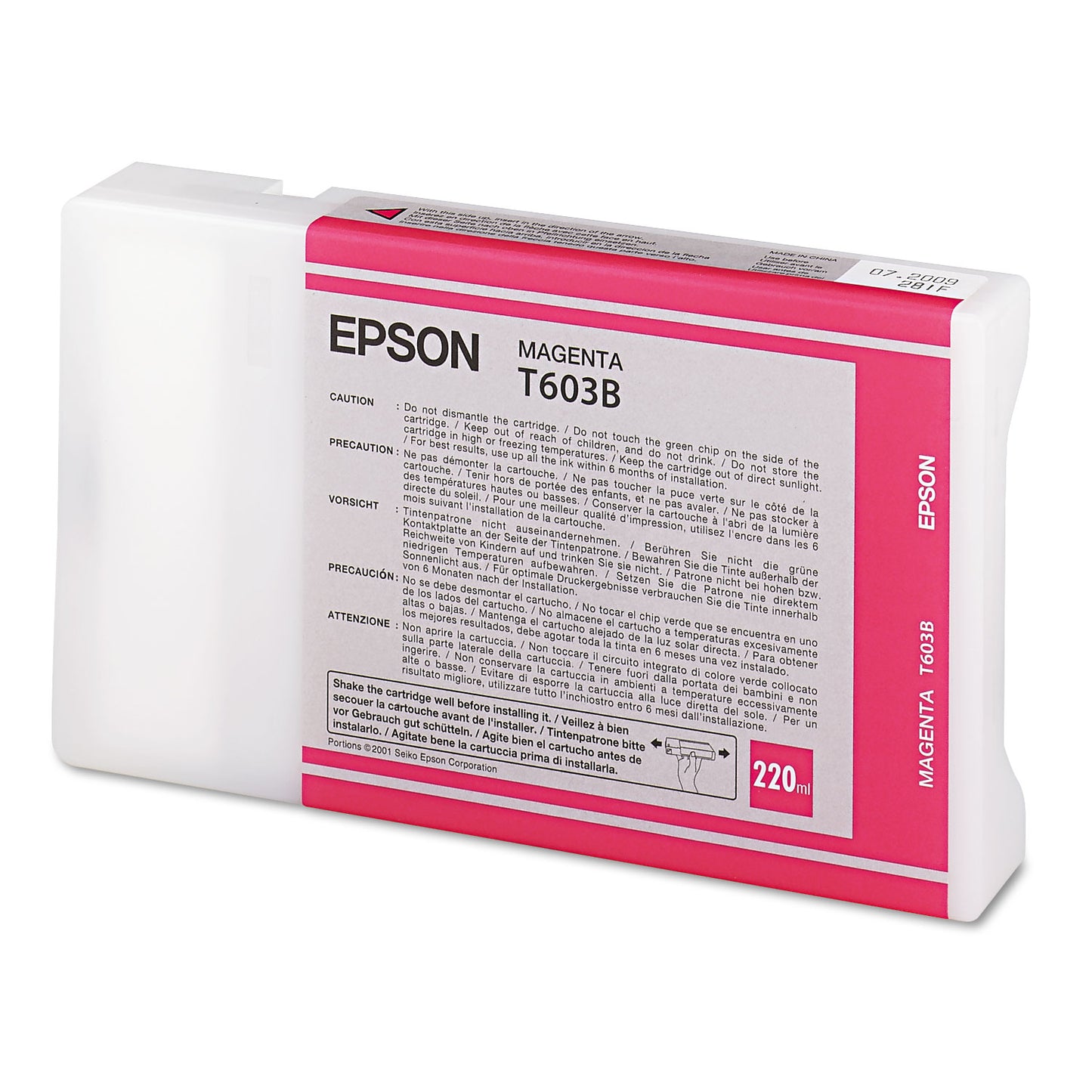 Epson T603B00 (60) UltraChrome K3 Ink, Magenta