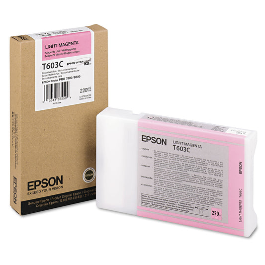 Epson T603C00 (60) UltraChrome K3 Ink, Light Magenta