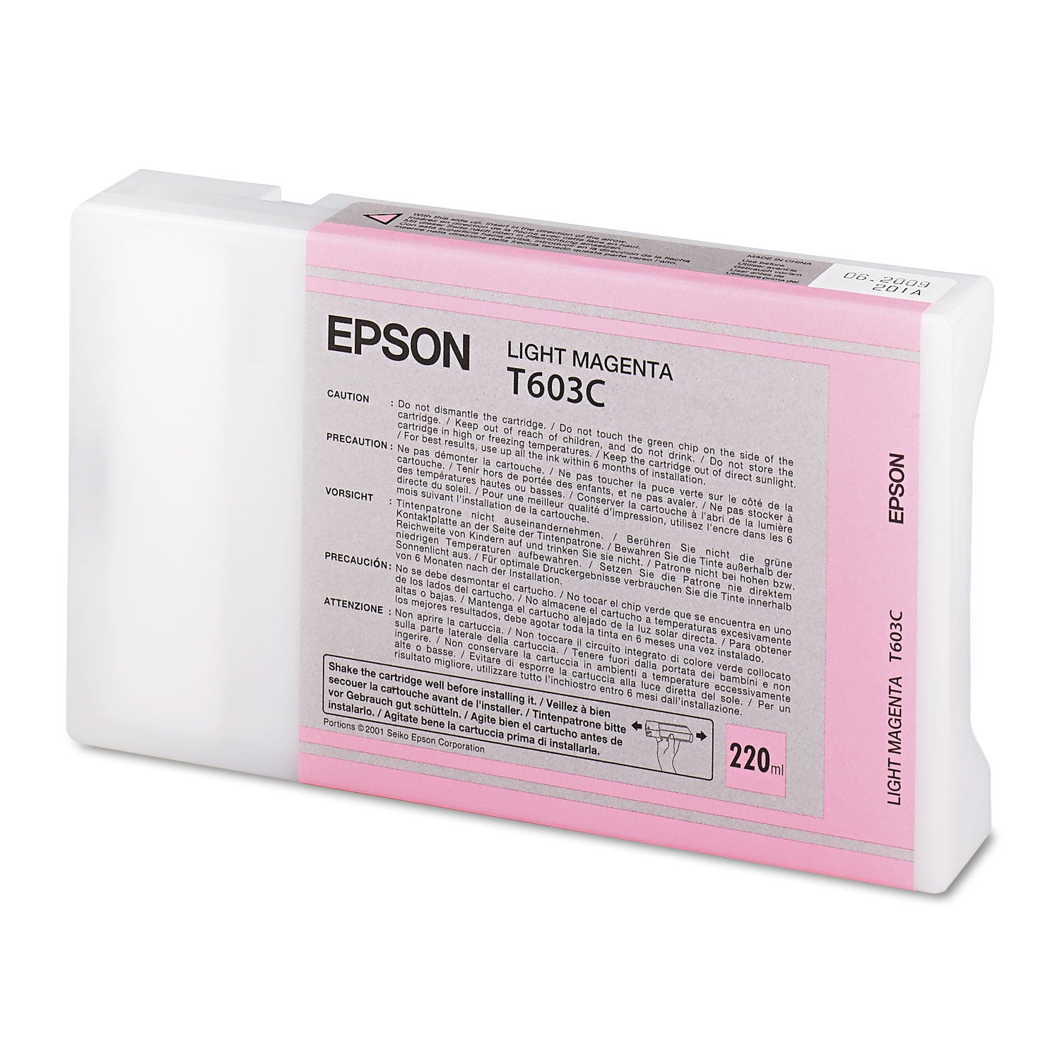 Epson T603C00 (60) UltraChrome K3 Ink, Light Magenta