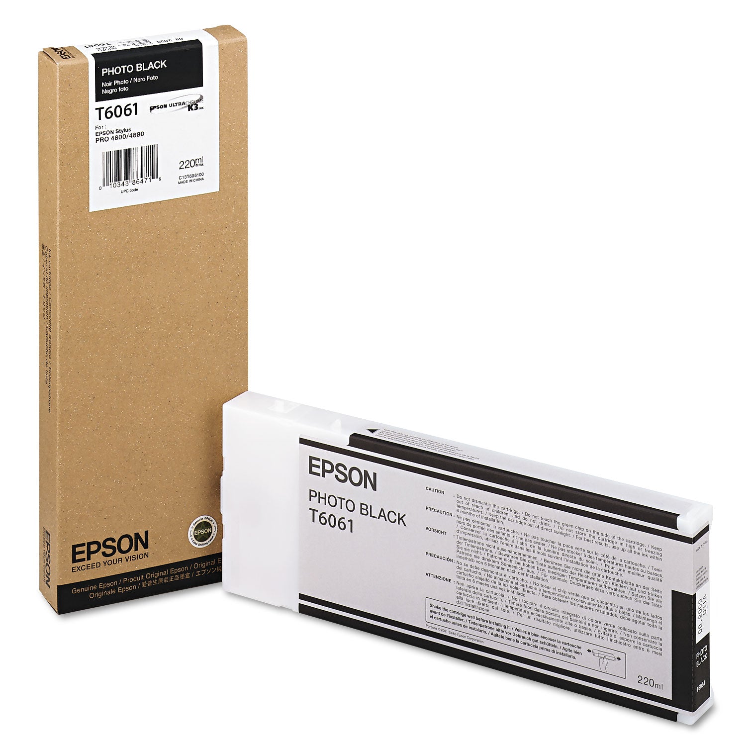 Epson T606100 (60) Ink, Photo Black