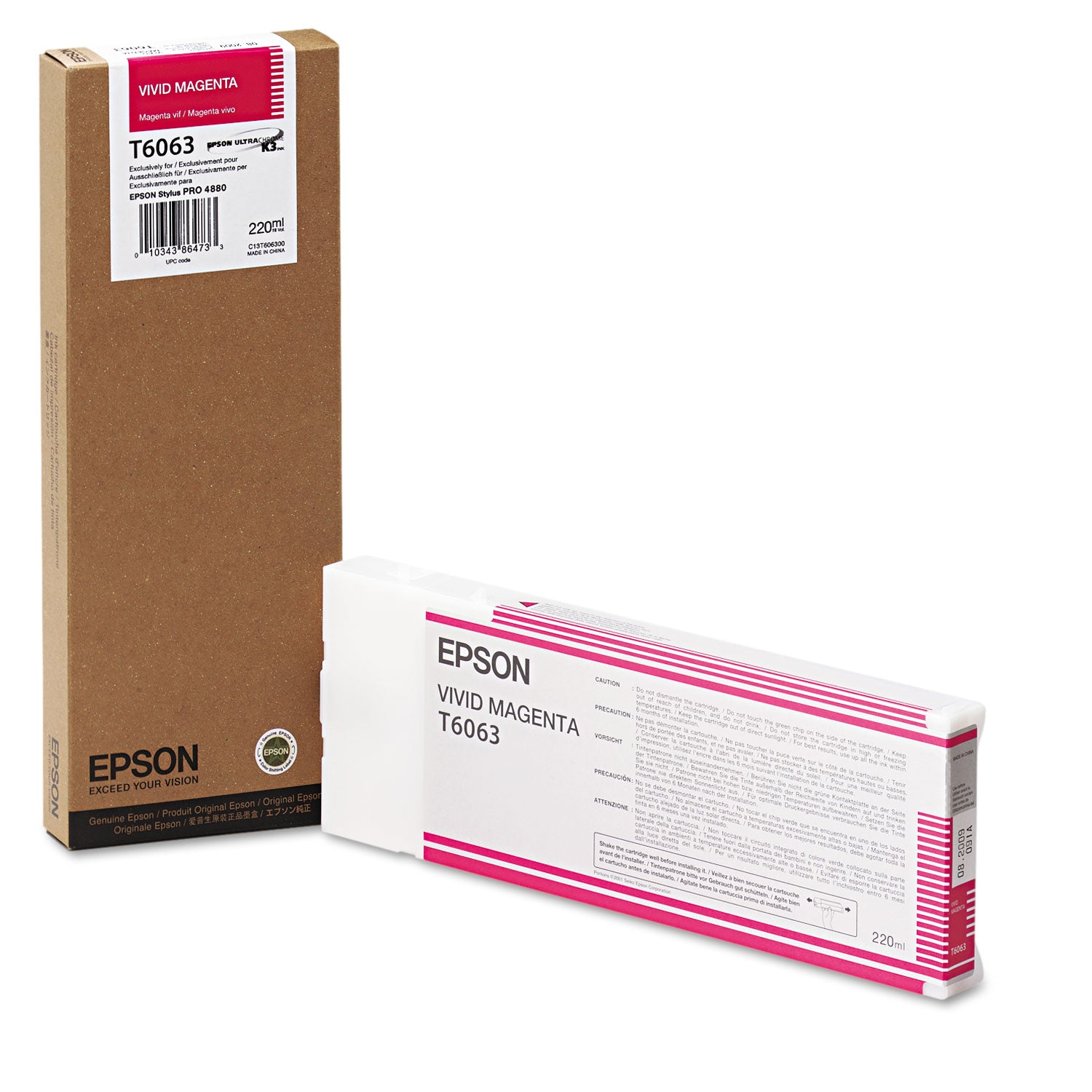 Epson T606300 (60) Ink, Vivid Magenta