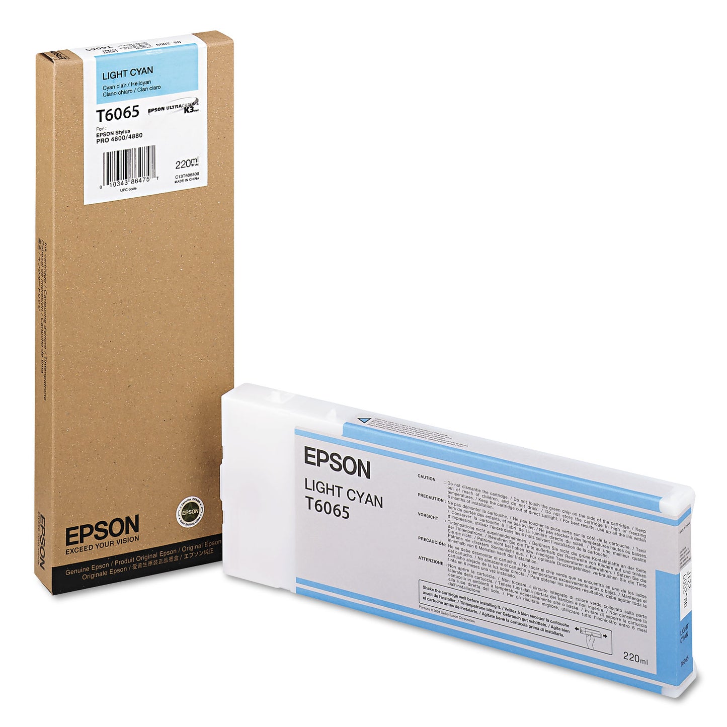 Epson T606500 (60) Ink, Light Cyan