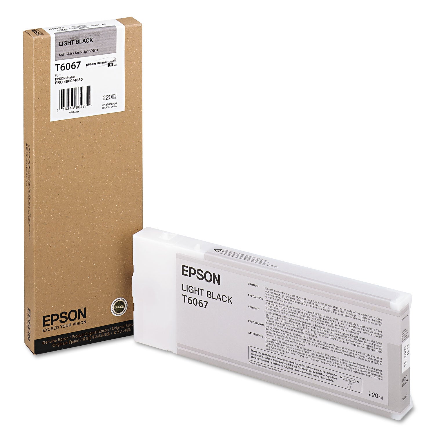Epson T606700 (60) Ink, Light Black