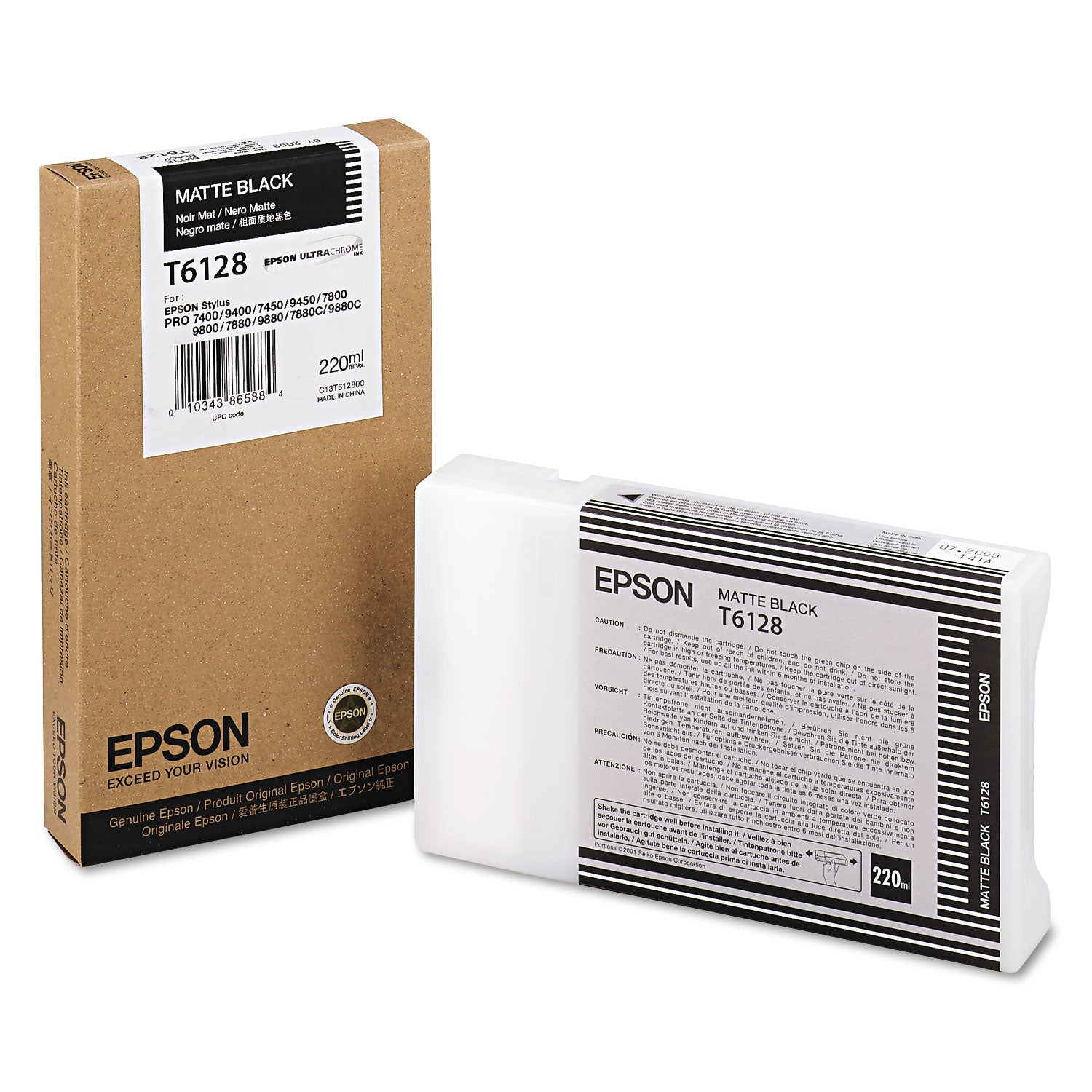 Epson T612800 (61) Ink, Matte Black